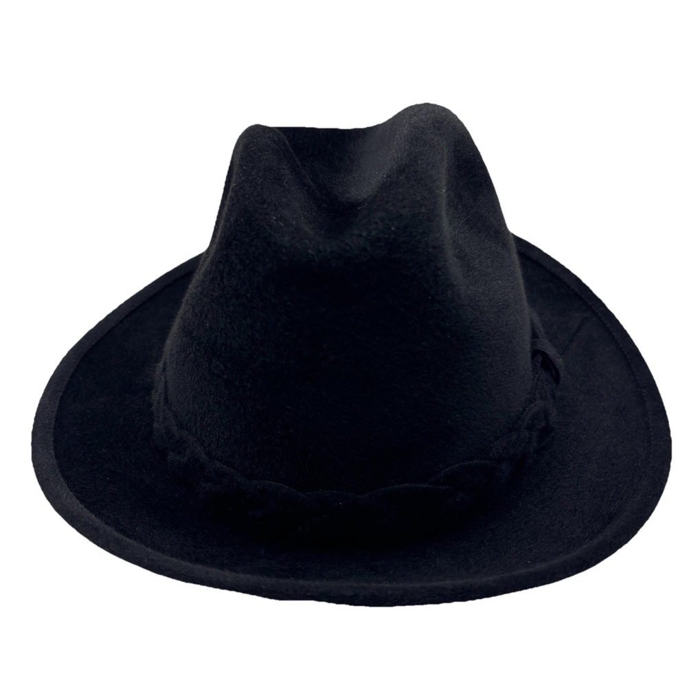 Ms Dewsons HATS Fedora Hat Mens Womens Size 6 7/8 Black Braided Band Classic